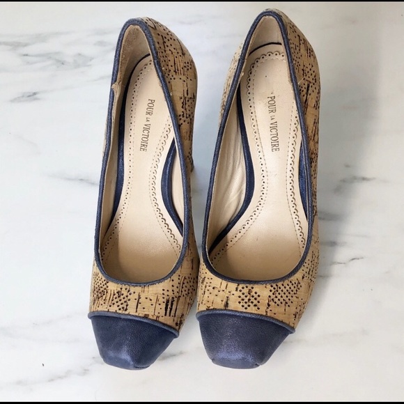 Pour La Victoire Gianna Cork Heels Size 6 M - Picture 2 of 8